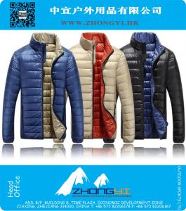 Warm Casual Ultralight Mens Duck Down Jackets Winter Outdoor Overcoats Snow Clothing Stand Collar Lightweight Bicolor Coats